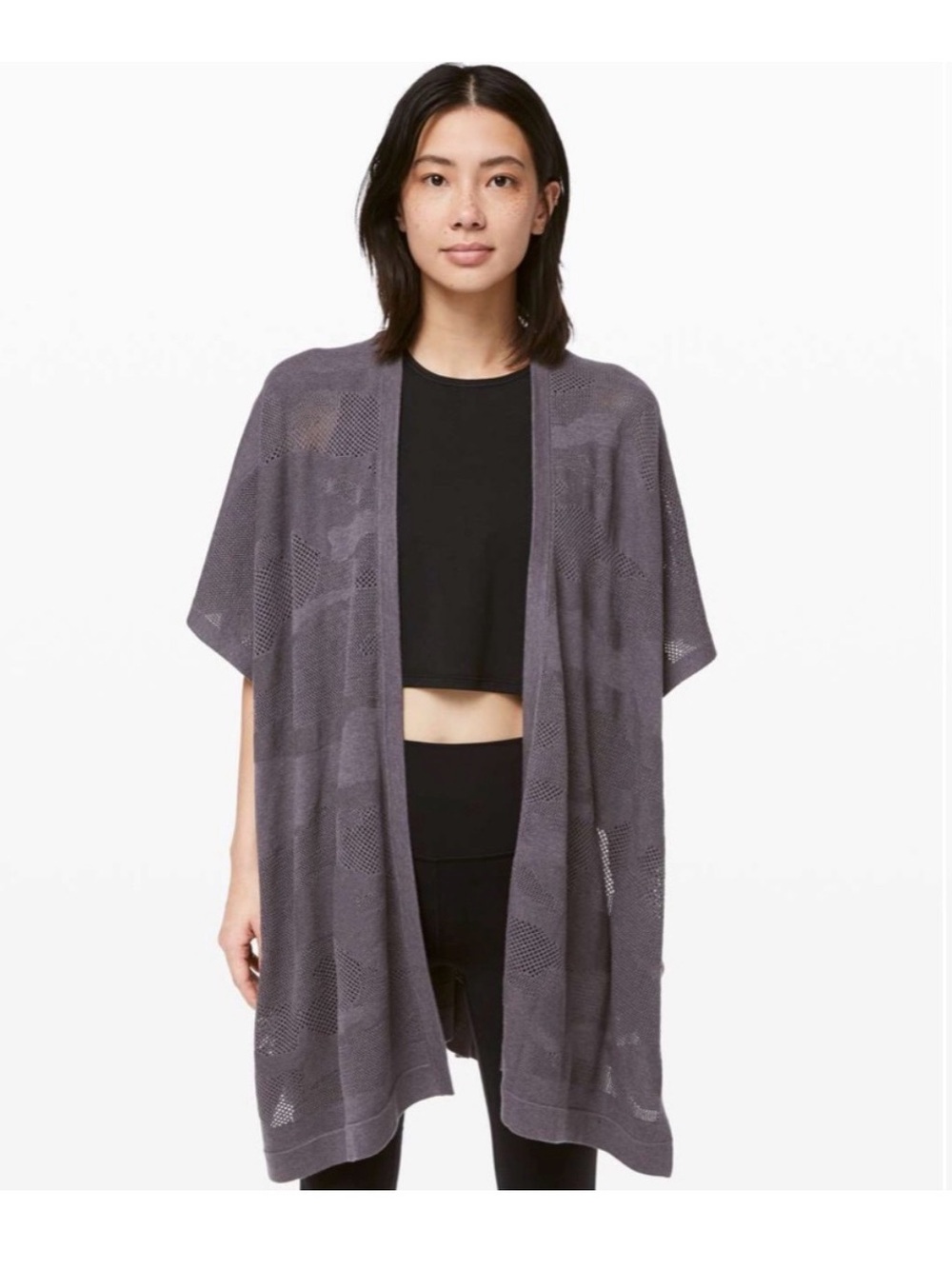 Lululemon Find Your Light Wrap Heathered Moonwalk Gray OS Mesh Silk Blend